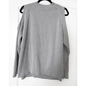 H&M Divided Gray Ribbed Cold Shoulder Sweater Women’s Large